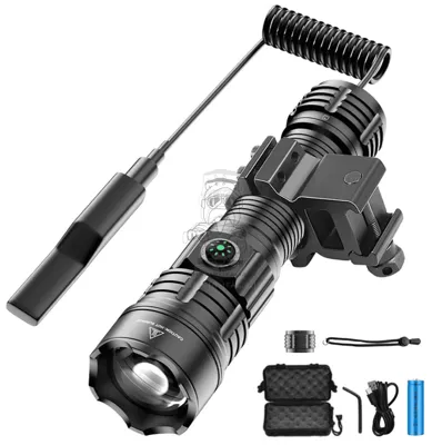 Tactical JF030 Flashligth W. Push Botton Torcia Tattica con Comando Remoto - Softair Italia