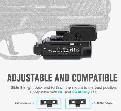 Valkyrie Pistol Flashlight 600 Lumen PL-Mini 2 By - Olight Technology