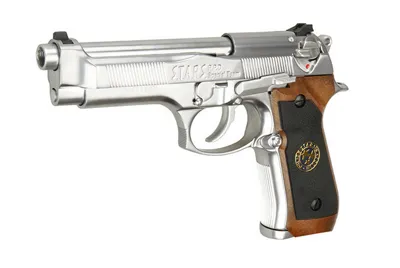 M92 Full Auto Biohazard Samurai Edge Chrome Full Metal - WE Airsoft