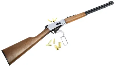 1894 "Saddle Gun" CO2 Shell Ejecting Lever in Hand Repeating Chrome - Rifle Full Metal - Umarex