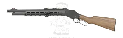 Terminator 2 Gas Lever Action Function Shotgun AT8703 W. Shell Holder REAL Wood Stock - Golden Eagle