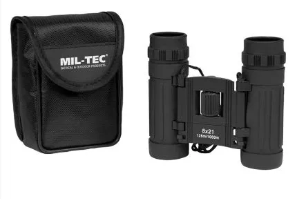 Mil-Tec Binocolo Pieghevole 8x21 · Negro