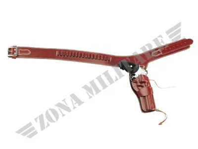 Cinturone Western in Cuoio Ingrassato con Fondina - Zona Militare