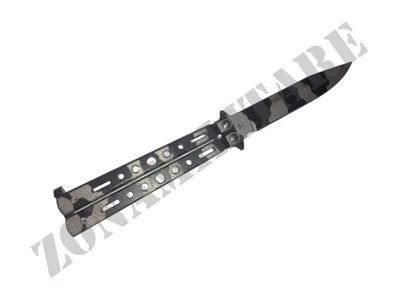 Coltello A Farfalla Jkr Metallo Urban Version Black&gray - Zona Militare