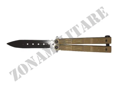 Coltello A Farfalla Manico Gommato Colore - Zona Militare
