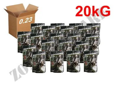 Confezione Da 20kg Di Pallini Supreme Da 0,23g - Zona Militare