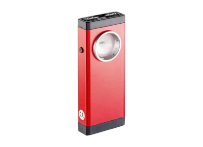 Dissuasore Torcia Shocker Vintage, Rossa, 500.000 Volt, 200 Lumen, USB + Clip - Zona Militare