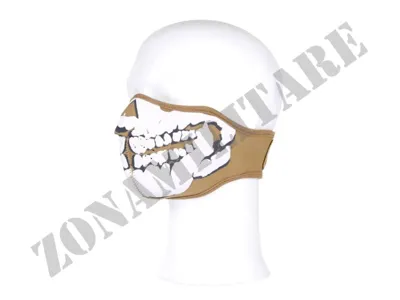 Maschera Mezzo Viso in Neoprene Teschio 3D Sabbia - Zona Militare
