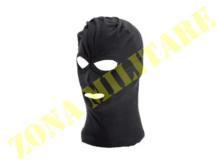 Zona Militare Passamontagna Eumar Cotone A Tre Fori · Negro