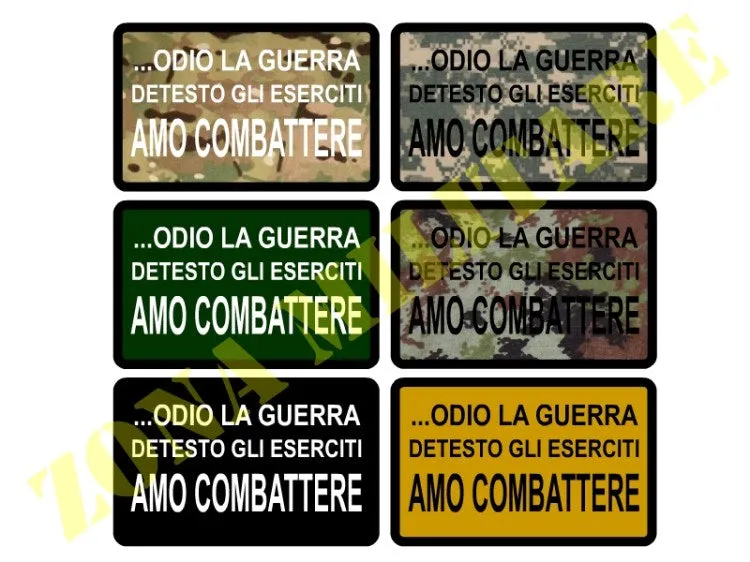 Zona Militare Patch Amo Combattere con Velcro · Multicam