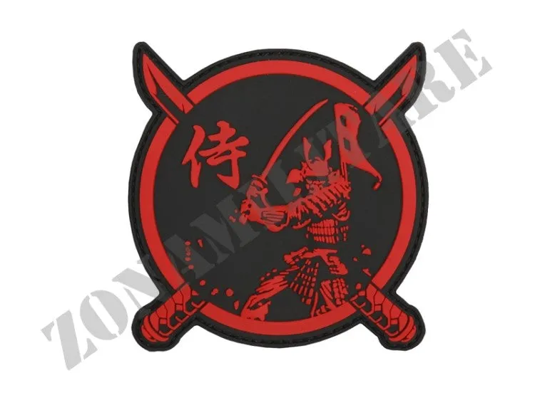 Zona Militare Patch Samurai Warrior 3D PVC · Rojo