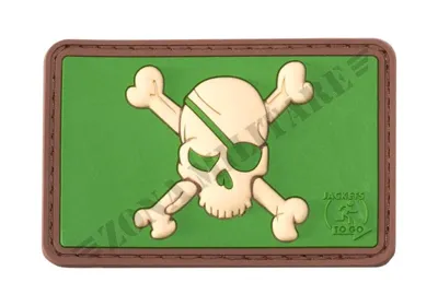 Pirate Skull Rubber Patch - JTG