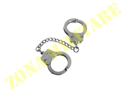 Portachiavi A Forma Di Manette Colore Acciaio - Zona Militare