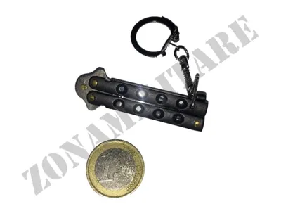 Portachiavi Ad Anello con Coltellino Butterfly Forellato - Zona Militare