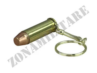 Portachiavi con Proiettile 44 Magnum Dorato - Zona Militare