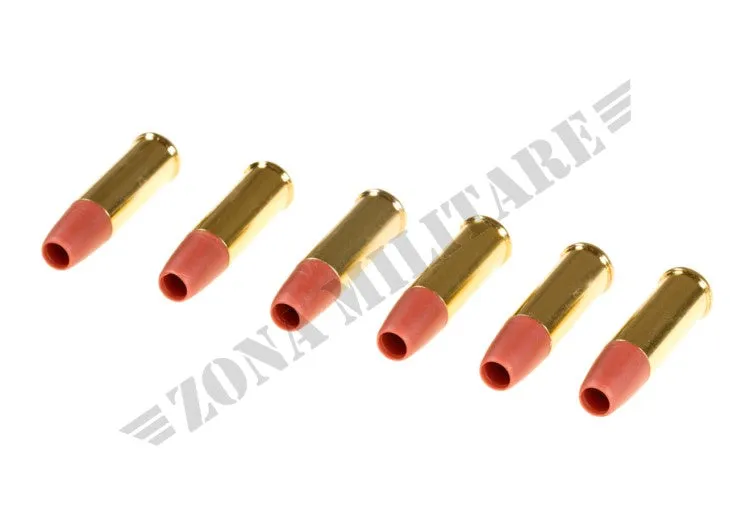 Zona Militare 6 Shells per Revolver Python CO2 · Negro