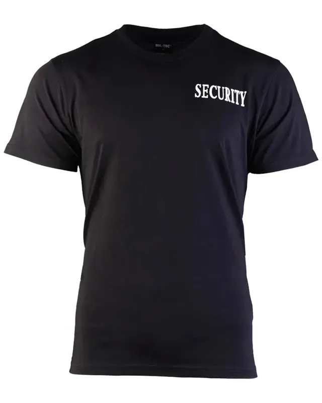 Mil-Tec T-Shirt a Maniche Corte Security · Negro