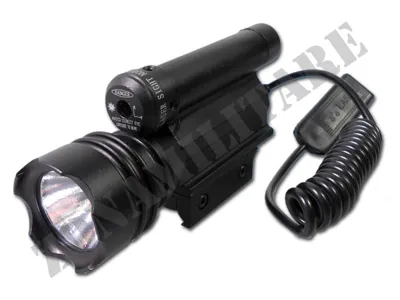 Torcia Da 80 Lumens con Remoto e Laser Incorporato - Zona Militare