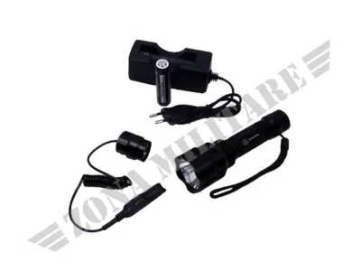 Torcia JS Tactical 250 Lumen con Batteria Ricaricabile - Zona Militare