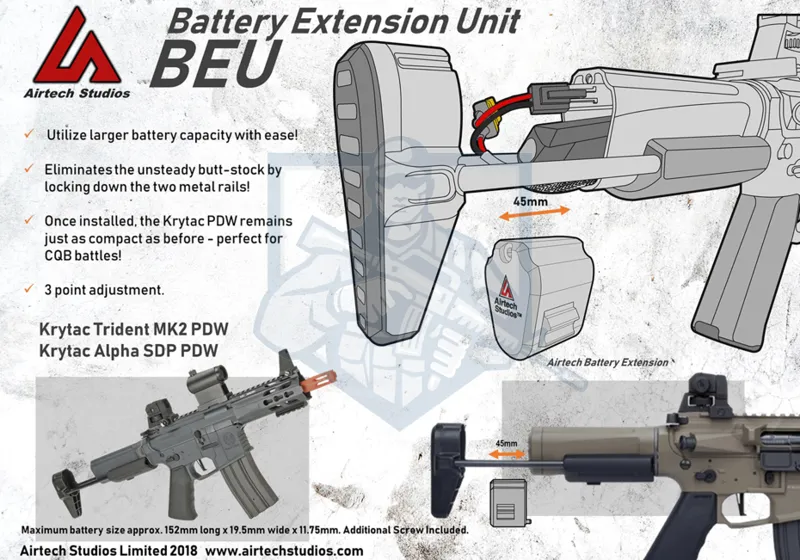 Airtech Studios BEU Battery Extension Unit Krytac Trident