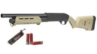 M870 MP-Style Shotgun Medium-Type Tri-Barrel Vollmetall Springer BB - Cyma