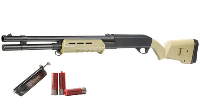 M870 MP-Style Shotgun Long-Type Tri-Barrel Vollmetall Springer BB - Cyma
