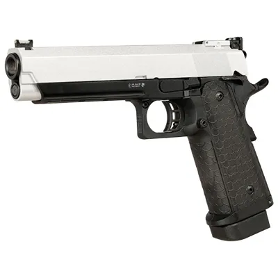 Hi-Capa 5.1 Airsoftpistole Vollmetall CO2BB BB Silber / Inkl. Pistolenkoffer - Double Bell