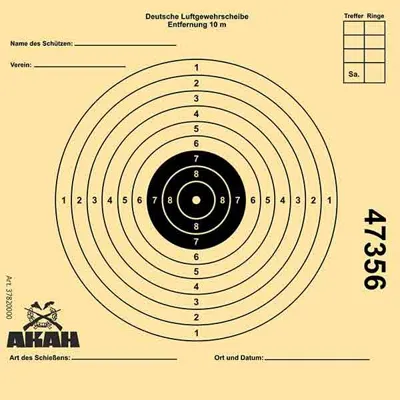 Luftgewehr-Scheibe 12x12 cm Mit 10 Ringen - Akah