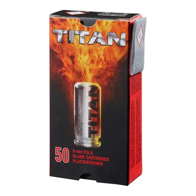 Titan 9 mm P.a.k. Platzpatronen - 50 Stk - Perfecta