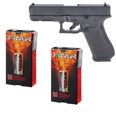 Silvester Feuerwerk Glock 17 Gen 5 Schreckschuss Bundle - LivingActive
