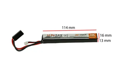 AirMax LIPO Akku 7,4V 1450mAh, 30C, Stick Type - GSG