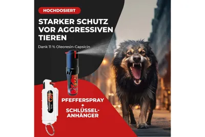 Pfefferspray 16 ml Tierabwehr Mit Wei&szlig; Schl&uuml;Sselanh&auml;Nger Case - Wilhelm