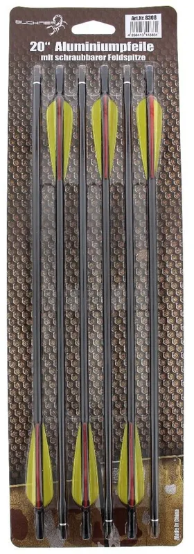 6-PACK Aluminum Arrows 20" · Negro