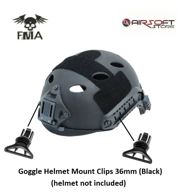 Goggle Helmet Mount Clips 36mm · Negro