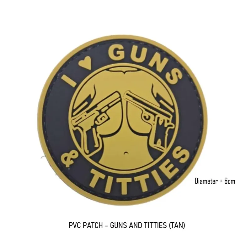 PVC Patch - Guns and Titties · Tan / FDE