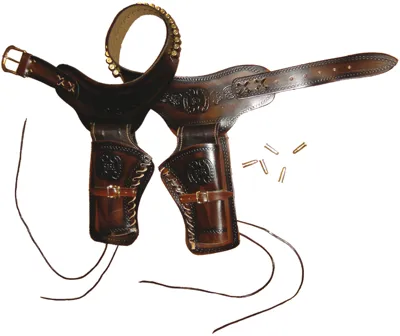 Ceinturon Avec Deux Holsters pour Revolver Western