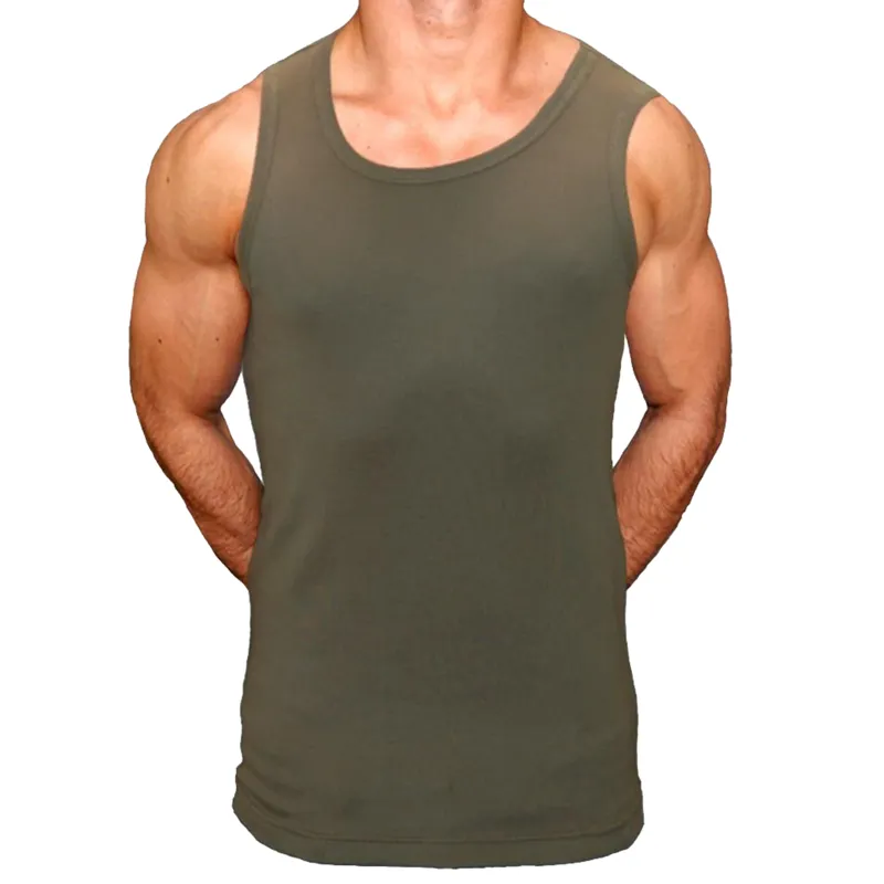 Débardeur Slim Côte 1x1 · Verde / OD