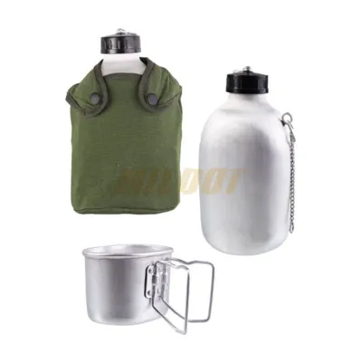 Cantimplora Aluminio 1,3 Litros con Cazo y Funda - MILTEC