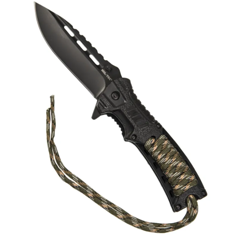 MilTec Cuchillo Paracord con Fire Starter