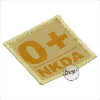 Blutgruppen Aufnäher "0, Pos. - NKDA" - BE-X