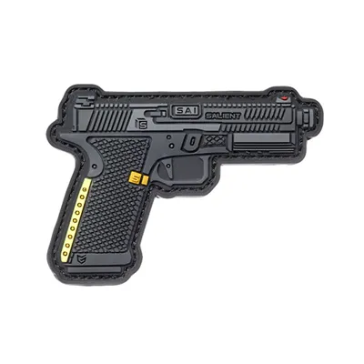 3D Rubber Patch Mit Klettfläche Salient Arms SAI BLU Standard Pistole Grau - EMG International