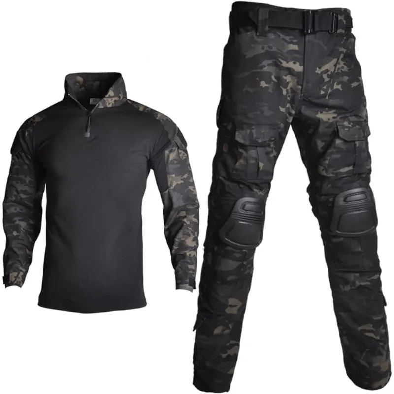Uniforme Combat B Coderas y Rodilleras · Multicam Black