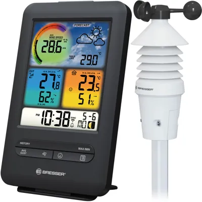 WLAN Profi Windmesser 3-IN-1 Mit Farbdisplay - Bresser