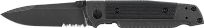 Q5 Steel Frame Blackwash Serrated Klappmesser - Walther