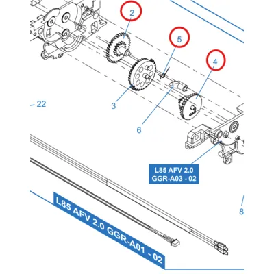 L85 AFV 2.0 GGR-A01 - 02 (#2 / #4 / #5) - Zahnradsatz - Original Ersatzteilset - G&G Armament