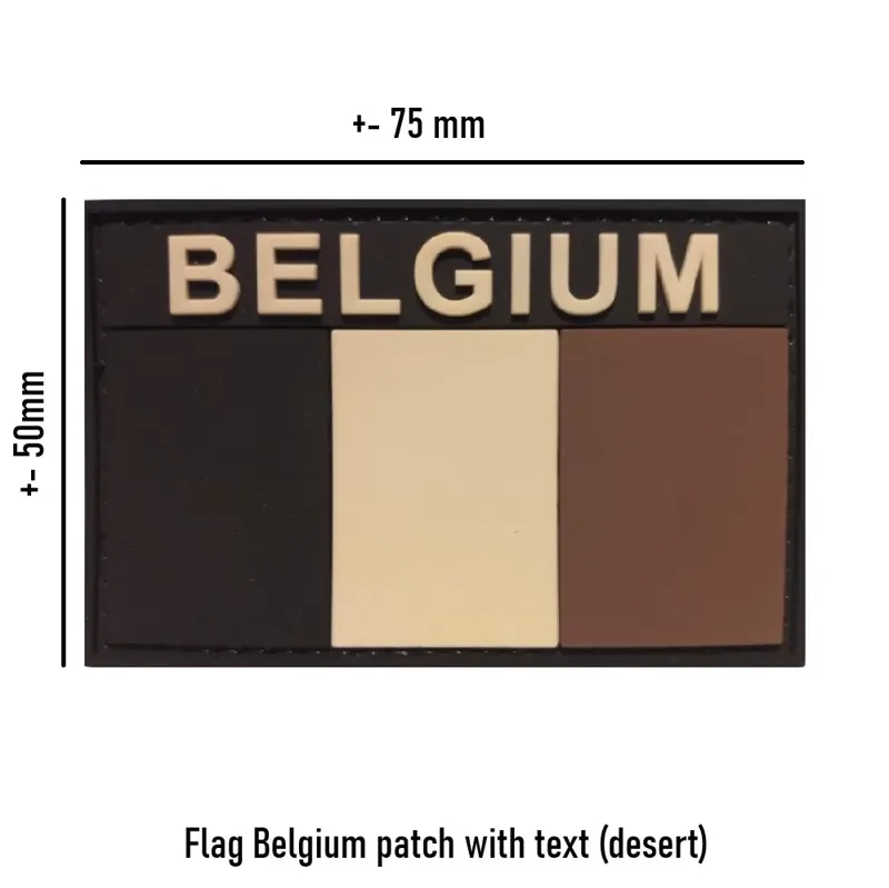 Flag Belgium Patch with Text