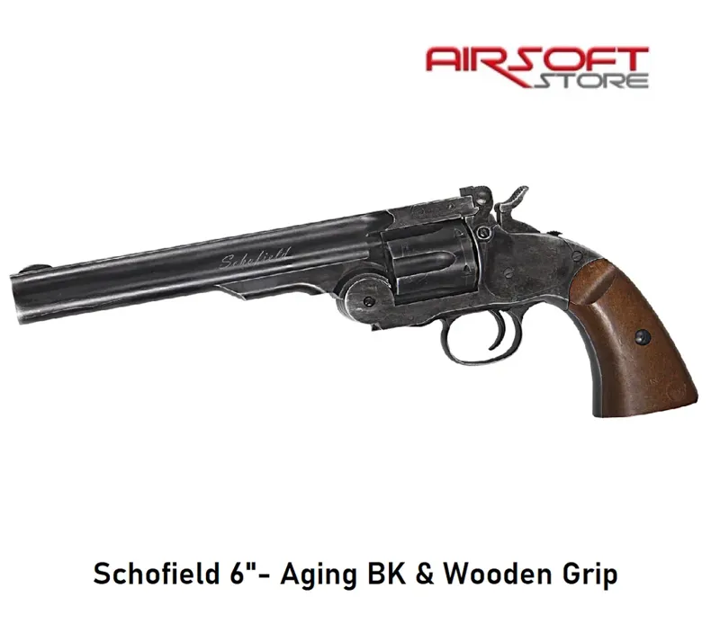 Schofield 6"- Aging & Wooden Grip · Negro