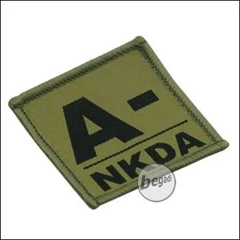 Blutgruppen Aufnäher "A, Neg. - NKDA" - BE-X