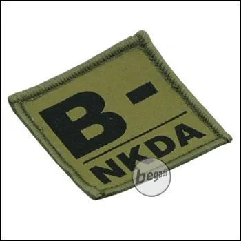 Blutgruppen Aufnäher "B, Neg. - NKDA" - BE-X