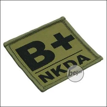 Blutgruppen Aufnäher "B, Pos. - NKDA" - BE-X